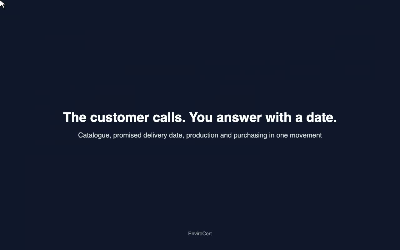 The customer calls, you answer with a date: catalogue, promised delivery, production and purchasing
