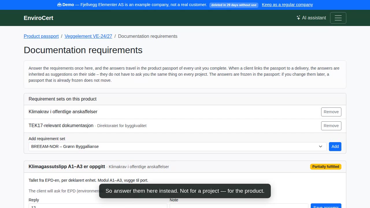 Answer once, and let it follow the product