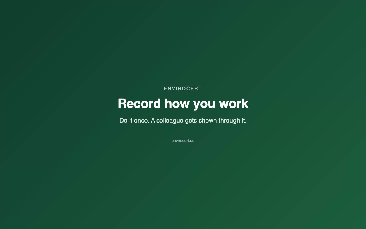 Record how you do it, and hand it to a colleague